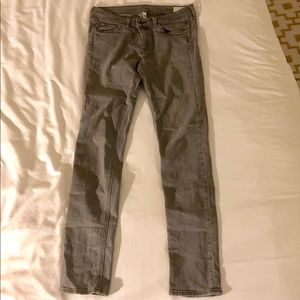Skinny grey Rag & Bone Jean, size 29.